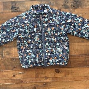Patagonia Kids Floral Puffer Jacket - Blue and Orange Floral print- size 3T